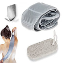 INSTYLYA Silicone Back Scrubber for Shower - (Grey) - Soft Silicone Body Scrubber - Gently Cleanse, Massage & Apply Lotion on the Skin (Two Sided) Instylya