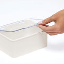 mDesign Plastic Cosmetic Storage Organizer Box Containers with Hinged Lid for Bedroom, Bathroom Vanity Shelf or Cabinet, Holds Masks, Palettes, Lotion, Astringents, or Nail Polish, 2 Pack, Cream/Clear mDesign