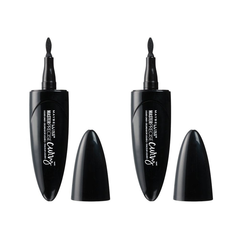 Maybelline New York Master Precise Curvy, Black, 2 Count Maybelline New York