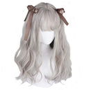 aiyaya Long Curly Wig - Natural Synthetic Hair Lolita Wigs with Wig Cap For Cosplay and Daily Wear (Gray) aiyaya