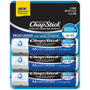 ChapStick Moisturizer Original Lip Balm Tubes, SPF 15 and Skin Protectant - 0.15 Oz (Pack of 3) ChapStick