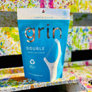 GRIN Double Flosspyx, Floss Picks, 75 Count, Dental Flossers, Minty Flavor, Recycled Plastic, 2 Lines of Strong Floss, Longer Floss Head, Traps Food and Plaque, Includes Safe Soft Fold-Back Tooth Pick Infinity Warehouse