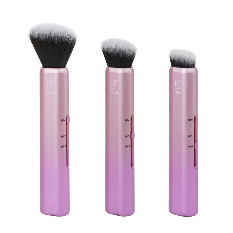 Real Techniques Custom Contour 3-in-1 Brush, Custom Slide For Bronzer and Contour, 3 Settings For Sheer, Medium, or Focused Application, Travel Friendly, For On-The-Go, 1 Count Real Techniques