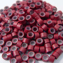 200 PCS 5mm Burgundy Red Color Silicone Lined Micro Rings Links Beads For I Bond Stick Tip Feather Hair Extensions mega made inc