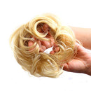 Bella Hair Instant Messy Bun Extension, Real Human Hair Scrunchies for Women Wavy Curly Up-Do Chignon Hairpiece (