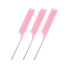 Rat Tail Combs Hair Comb : 3Pcs Teasing Comb for Women,Steel Pin Rat Tail Carbon Fiber Heat Resistant Teasing Combs with Stainless Steel Pintail ，Salon Styling Combs (Pink) NEW TREE