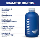 Huron Men's Shampoo | Cleansing & Hydrating Formula | Citrus, Fresh Juniper & Aromatic Greens Scent | Strengthens Hair | Sulfate-Free, Paraben-Free | Argan Oil, Aloe, Peppermint | 11.7 Fl Oz Infinity Warehouse