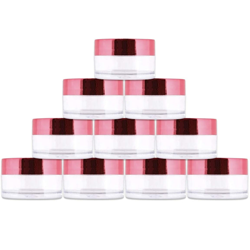 Beauticom 20g/20ml USA Acrylic Round Clear Jars with Lids for Lip Balms, Creams, Make Up, Cosmetics, Samples, Ointments and other Beauty Products (48 Pieces, Rose Gold Lid (Flat Top)) Beauticom
