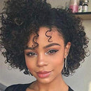 MISSJAY Curly Wigs for Black Women, Brazilian Human Hair Wigs Water Wave None Lace Front Wigs Short Curly Bob Wigs Human Hair(8 Inch, 1B) MISSJAY