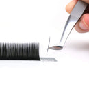 LASHVIEW SUPER MATTE Split Tips Flat Mink Black Ellipse Eyelash Extension Thickness 0.20mm C Curl Length 14mm Extremely Soft Application-friendly Semi-permanent Individual Lashes For Salon Use LASHVIEW