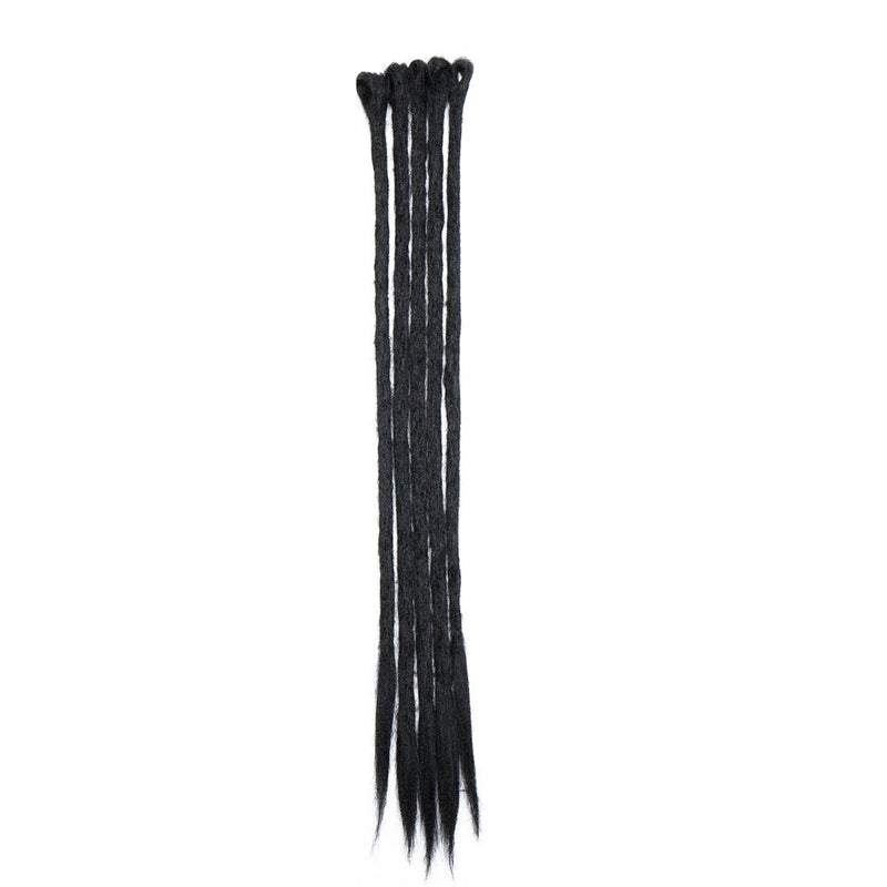 20 Inch Handmade Dreadlocks Braids Extensions Faux Locs Crochet Hair 30 strands Dreads Hair Reggae Hip-Pop Hair for Men and Women Black Hairro