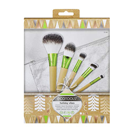 EcoTools Holiday Vibes Makeup Brush Gift Set with Travel Brush Bag, Set of 6 EcoTools Store