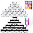 Youngever 140 Pcs Empty Plastic Cosmetic Samples Containers, Plastic Jars With Lids, 5 Mini Spatulas (5 Gram) Youngever