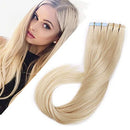 Benehair Platinum Blonde Tape in Hair Extensions 100g 40pcs 16 inch Long Remy Human Hair Highlighted Straight Seamless Invisible Skin Weft Invisible Double Sided Tape