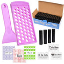 Kare & Kind Lip Balm Filling Tray Kit - 1x Filling Tray, 1x Spatula, 50x Lip Balm Tubes (Black), 50x Writable Sticker (3 colors), 50x Printed Stickers (Transparent) - DIY Homemade Lip Balm - Gift Idea Kare Kind
