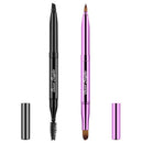 2 Pieces Retractable Eyebrow Lip Brush Soft Eyelash Makeup Brush Set With Cap Concealer Eyeliner Travel Cosmetic Brushes Queen Scepter