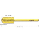 USA Pana 3/32" Safety Nail Carbide - Smooth Round Top Large Barrel Head for Electric Dremel Drill Machine - Grit Size: (4XC, 3XC, 2XC, XC, C, M, F, XF) (Medium (M) GOLD) PANA