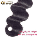 QTHAIR 12A Grade Brazilian Virgin Human Hair Body Wave Hair Bundles/Wigs/Closure/Frontal (32", Hair Bundles) QTHAIR