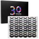 DYSILK 30 Pairs False Eyelashes 6D Fluffy Lashes Faux Mink Eyelashes Thick Fake Eyelashes Reusable Artificial Lashes of Different Styles Soft Lashes Multi-Pack - 10 Styles Mixed DYSILK
