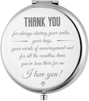 Compact Mirror for Mother Sister Friend Teacher, Unique for Anniversary, Birthday, Christmas, Graduation, Thanksgiving Day, Engraved for Wedding Day, Engagement, Work, Retirement (Thank You) FUN FUN HOME