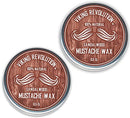 Mustache Wax 2 Pack - Beard & Moustache Wax for Men - Strong Hold Helps Train Tame & Style (Sandalwood, 2 pack) Viking Revolution