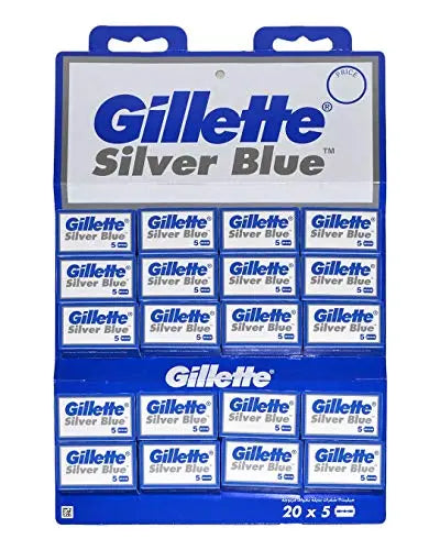 50 Silver Blue Double Edge Razor Stainless Blades Made in Russia 7 O'clock