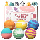 Lagunamoon Bath Bombs for Kids with Toys Inside for Boys Girls , 6 Pcs Kids Bath Bombs,Natural Color Scent, Safe for All Skin Types, Bath Bombs with Surprise Toy for Birthday Christmas Holiday Gifts Lagunamoon