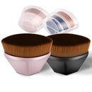 2 PCS Foundation Makeup Brush Flat Top Kabuki Hexagon Face Blush Liquid Powder Foundation Brush for Blending Liquid, Cosmetics with Bonus Protective Case(Black & Pink) Amtidy