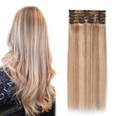 Double Weft 100% Remy Human Hair Extensions Clip in Grade 7A Quality Full Head Thick Thickened Long Straight for Women 10" / 10 inch 110g