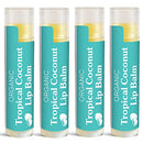Sky Organics Organic Tropical Coconut Lip Balm With Beeswax for Lips, USDA Certified Organic to Moisturize, Soothe & Soften, 4pk. Sky Organics