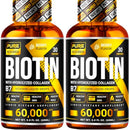 PURE RESEARCH Biotin & Collagen 60,000mcg Hair Growth Liquid Drops, Supports: Strong Nails, Glowing Skin, Healthy Hair Growth, More Absorption Than Capsules & Pills (4Fl Oz) Infinity Warehouse