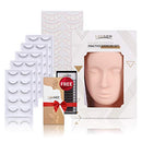 LASHVIEW Lash Mannequin Head, Practice Training Head with 25 Pairs Practice Lashes for Training Eyelash Extensions,Cosmetology Doll Face Head,Easy to Clean by Skincare Essential Oil LASHVIEW