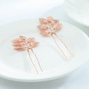 Asooll Bride Wedding Hair Pins Leaf Bridal Head Piece Leaf Branch Bobby Pins for Women and Girls(Pack of 3) (Rose Gold) Asooll