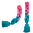 24 Inch Ombre Jumbo Braiding Hair Extensions Jumbo Braid Hair Ombre Long Jumbo Braids For Box Twist Braid Crochet Hair High Temperature Fiber 3 Tone Colored ( 3 Bundles, Dark Pink to Lake Blue ) S-noilite