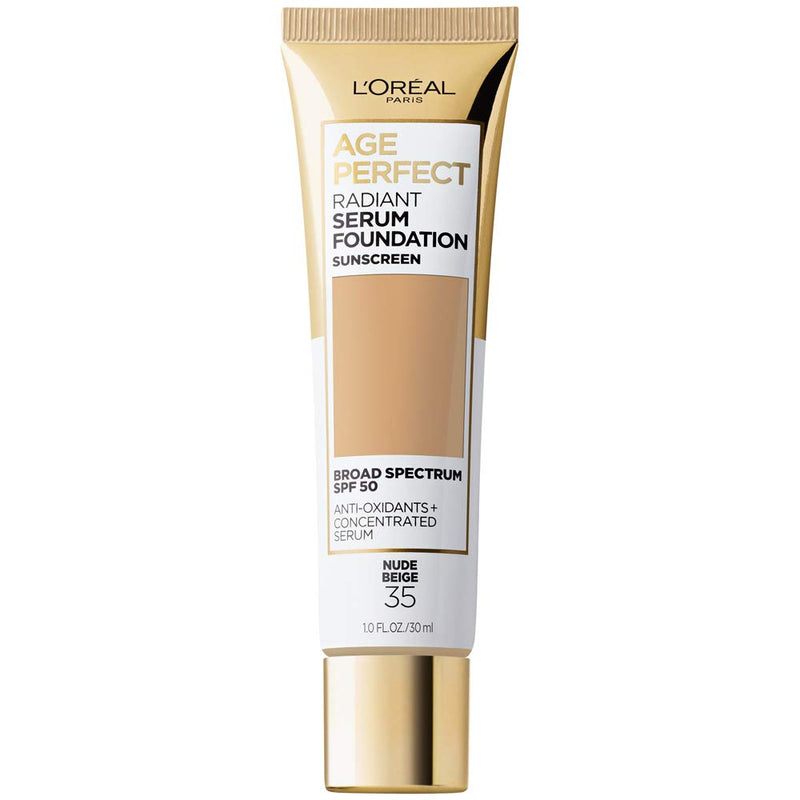 L'Oreal Paris Age Perfect Radiant Serum Foundation with SPF 50, Nude Beige, 1 Ounce L'Oreal Paris