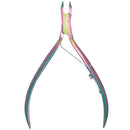 ForPro Professional Collection Titanium Cuticle Nipper ¼ Jaw, Stainless Steel Precision Blades, for Trimming Cuticles & Hangnails, Rainbow Colored ForPro Professional Collection