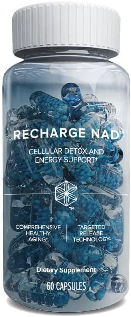 Isagenix Recharge NAD - Cellular Detox, Comprehensive Healthy Aging, and Energy Support - 1 Bottle - 60 ct Targeted Release Capsules Infinity Warehouse