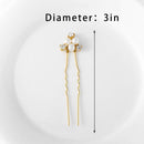 Asooll Bride Wedding Hair Pin Flower Bridal Head Clip Rhinestone Crystal Headpiece for Women and Girls(Pack of 5)(Gold) Asooll