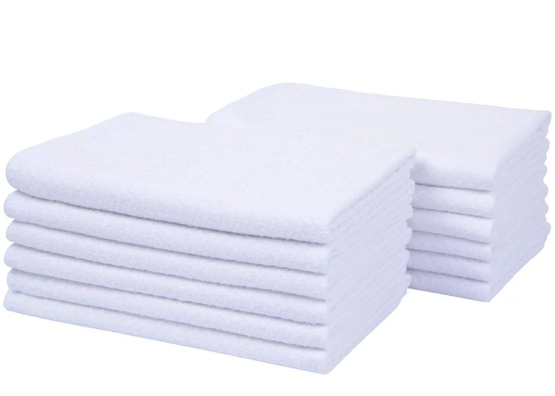 SINLAND Premium Microfiber washcloth Waffle Weave Facial Cleansing Cloth Face Cloth and Body Cloths(13Inchx13Inch 12pack, White) SINLAND Store