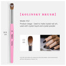 Yasterd Acrylic Nail Brush 100% Pure Kolinsky Acrylic Brushes for Nails Size 12 Oval Round Shaped Nail Brush for Acrylic Powder Application Pink Wooden Handle Professional Nail Art Manicure Tool Yasterd