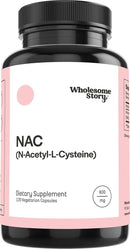 Wholesome Story NAC Supplement N Acetyl Cysteine 600 mg | Liver, Lung & Fertility Support | 120 Capsules | 120 Serving Supply (Pack of 2) Infinity Warehouse