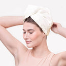 Kitsch Microfiber Hair Towel Wrap for Women, Hair Turban for Drying Wet Hair, Eco-Friendly Hair Towel, Super Absorbent and Ultra Soft, After Spa Hair Towel (Ivory) Kitsch Store