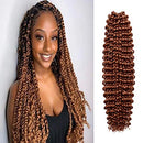 AU-THEN-TIC Passion Twist Hair Water Wave Crochet Braids Hair for Butterfly locs Bohemian Goddess locs Synthetic Braiding Hair Extensions (22 Inch (Pack of 8), 30-Light Auburn) AU-THEN-TIC
