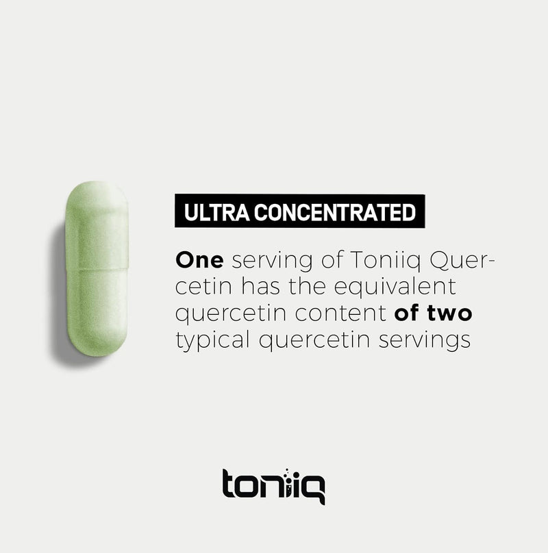 Toniiq Ultra High Purity Quercetin Capsules - 95%+ Highly Purified and Bioavailable - 1000mg Per Serving - 240 Capsules Quercetin Supplement Infinity Warehouse