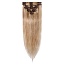20 Inch Clip in Hair Extensions Human Hair Thin Standard Weft 8 Pcs Clip on Human Hairpieces Highlighted Silky Straight Hair for Women Beauty Balayage