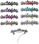 Set of 8-8 Pack Barrettes, Total 8 Barrettes Decorated with Sparkly Stones 8 Colors U86250-1366-8 Bella