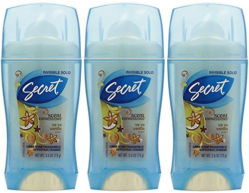 Secret Scent Expressions Anti-Perspirant Deodorant Invisible Solid, Va Va Vanilla 2.60 oz (Pack of 7) Secret