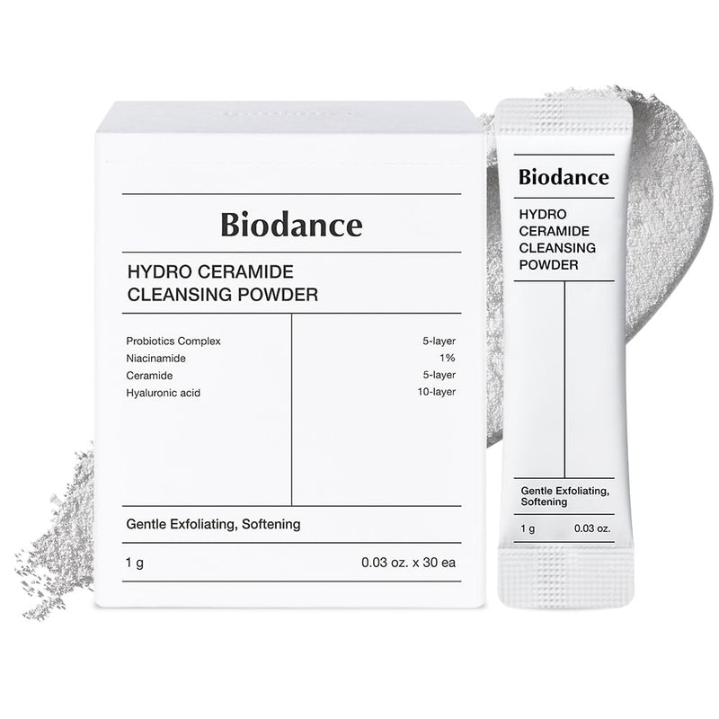 Biodance Hydro Ceramide Cleansing Powder, Gentle Exfoliating Daily Facial Cleanser with Hyaluronic Acids & Ceramides, Enzyme Powder | 0.03 oz x 30ea Infinity Warehouse