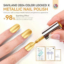 SAVILAND Metallic Gold Nail Polish: Quick Dry Mirror Golden Nail Polish Regular Chrome Fingernail Polish Easy To Use & Remove No Curing Needed Bulk Nail Lacquer for Toes Nail Art DIY Home 0.34 oz Infinity Warehouse
