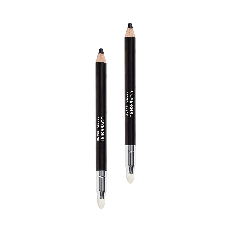 COVERGIRL Perfect Blend Eyeliner Pencil, Basic Black Color, Eyeliner Pencil With Blending Tip for Precise Or Smudged Look, 2 Count COVERGIRL